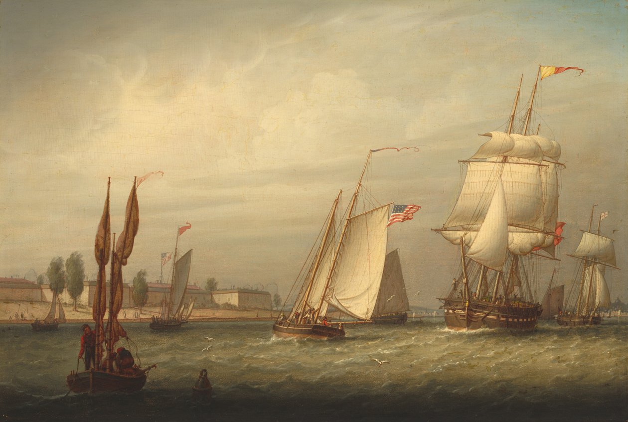 Boston Harbor, 1843. av Robert Salmon