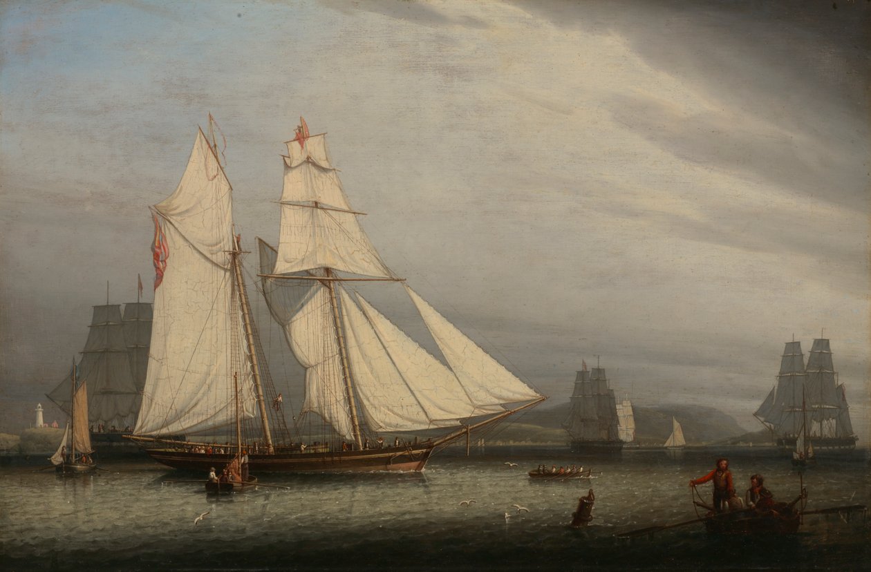 Hamnscenen, 1842. av Robert Salmon