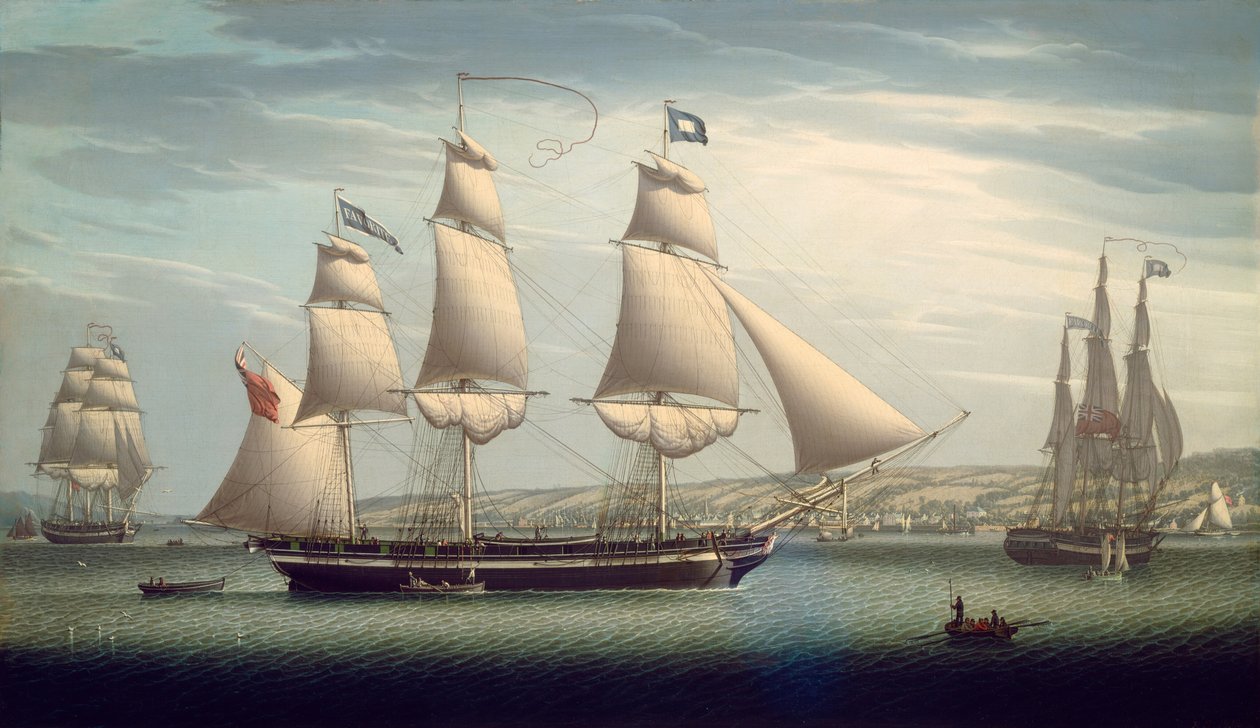 Fartyget "Favorite" under manövrering utanför Greenock av Robert Salmon