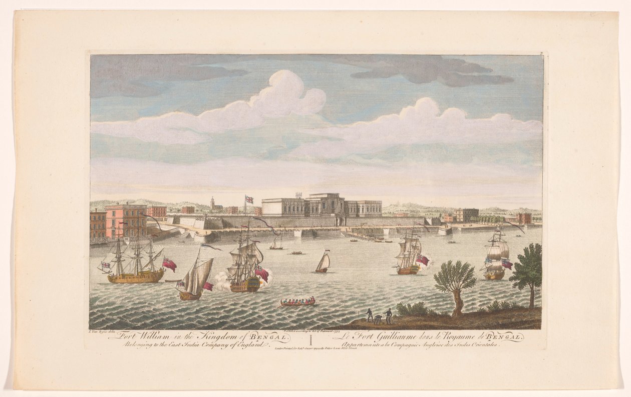 Utsikt över Fort William i Calcutta Fort William i kungariket Bengal. Tillhör East India Company of England (titel på objekt) Settlements of the VOC (serietitel) av Robert Sayer