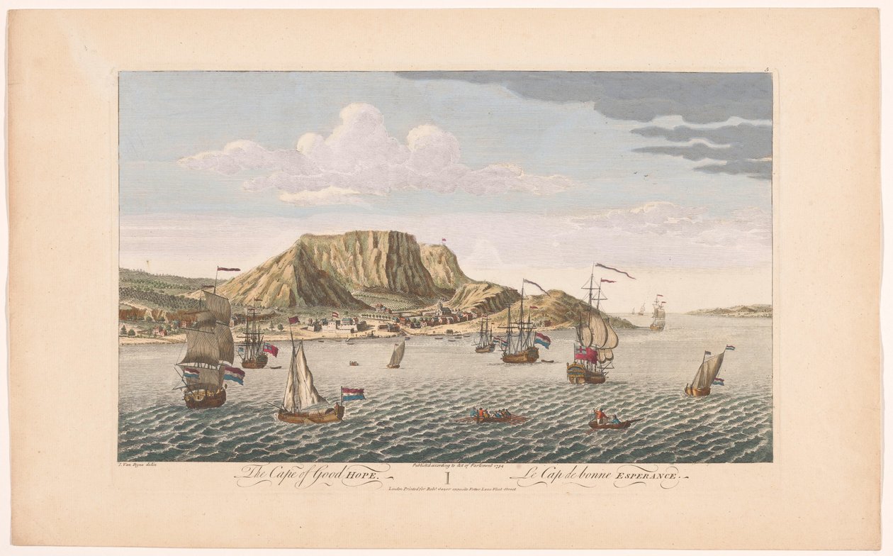Utsikt över Godahoppsudden i Sydafrika Godahoppsudden (titel på objekt) Settlements of the VOC (serietitel) av Robert Sayer