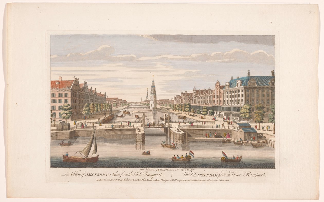 Vy över Oudeschans i Amsterdam sett från IJ En vy över Amsterdam tagen från den gamla vallen (titel på objekt) Holland (serietitel) av Robert Sayer
