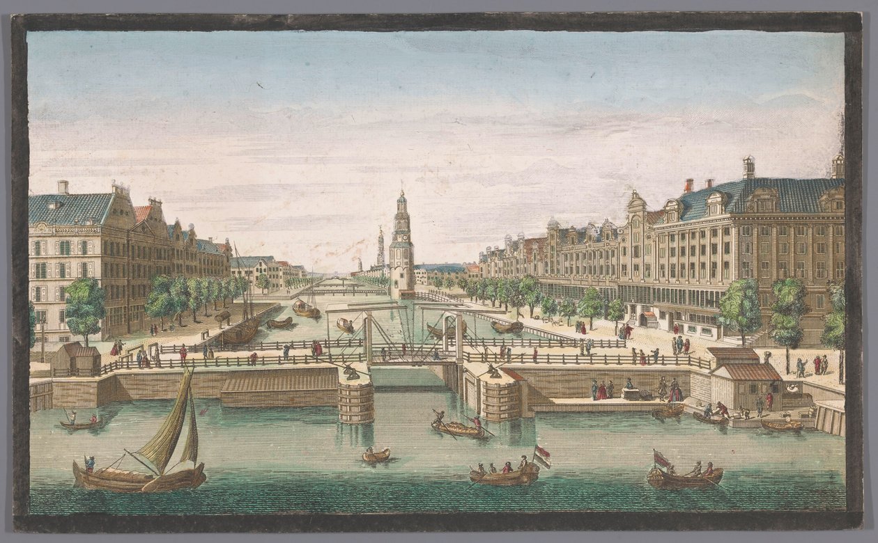 Vy över Oudeschans i Amsterdam sett från IJ En vy över Amsterdam tagen från den gamla vallen (titel på objekt) Holland (serietitel) av Robert Sayer