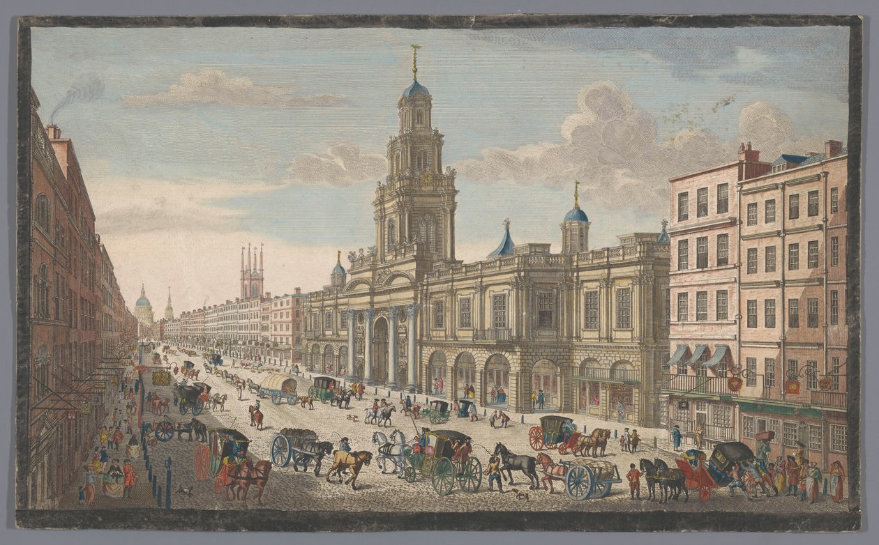 Utsikt över Royal Exchange i London En vy av Royal Exchange London (titel på objekt) London (serietitel) av Robert Sayer
