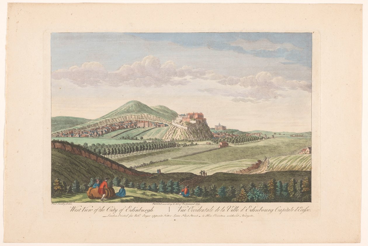 Utsikt över staden Edinburgh Väster utsikt över staden Edinburgh (titel på objekt) Skottland (serietitel) av Robert Sayer