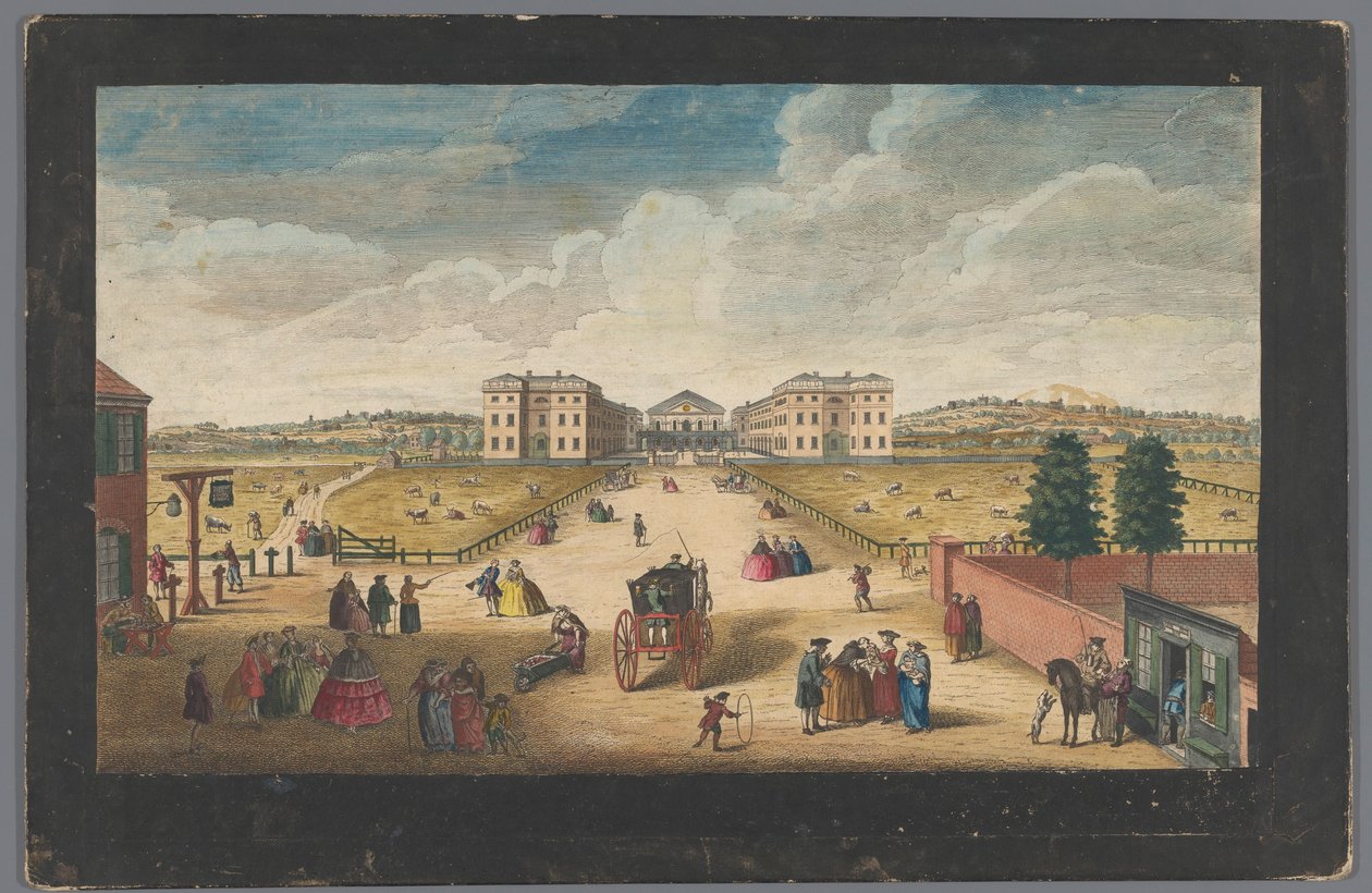 Utsikt över Foundling Hospital i London En vy av Foundling Hospital (titel på objekt) London (serietitel) av Robert Sayer
