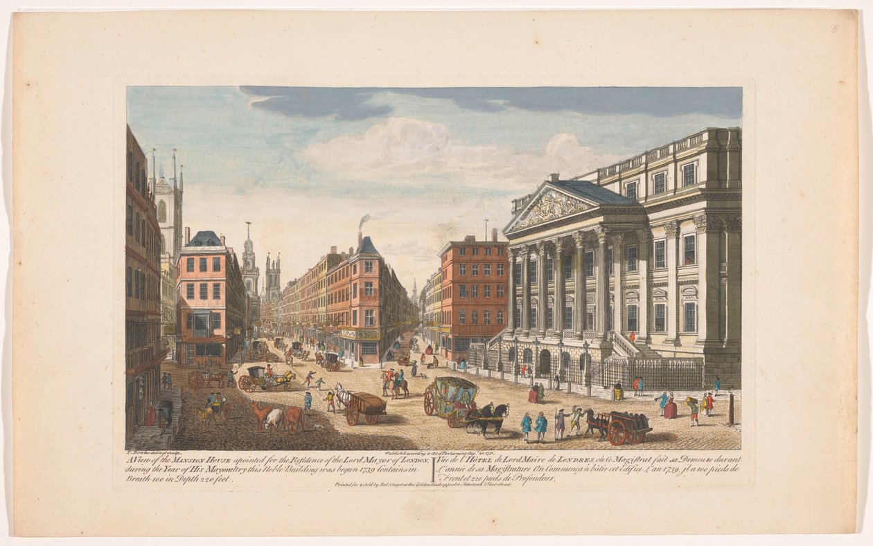 Utsikt över Mansion House i London Utsikt över Mansion House (...) (titel på objekt) London (serietitel) av Robert Sayer