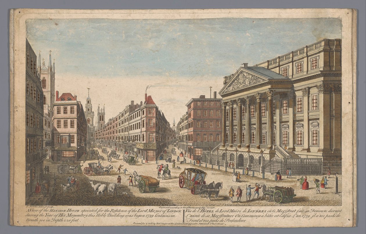 Utsikt över Mansion House i London Utsikt över Mansion House (...) (titel på objekt) London (serietitel) av Robert Sayer