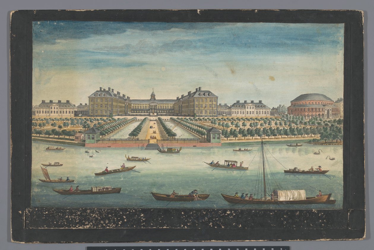 Utsikt över Royal Hospital Chelsea och Rotundan i Ranelagh Gardens i London En vy av Royal Hospital i Chelsea & Rotundan i Ranelaigh Gardens (titel på objekt) London (serietitel) av Robert Sayer