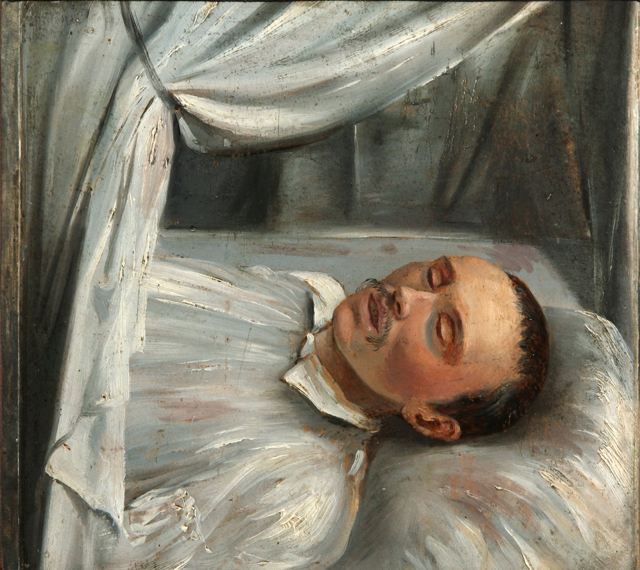 Poeten Mikhail Lermontov 1814-1841 på dödsbädden, 1841. av Robert Schwede