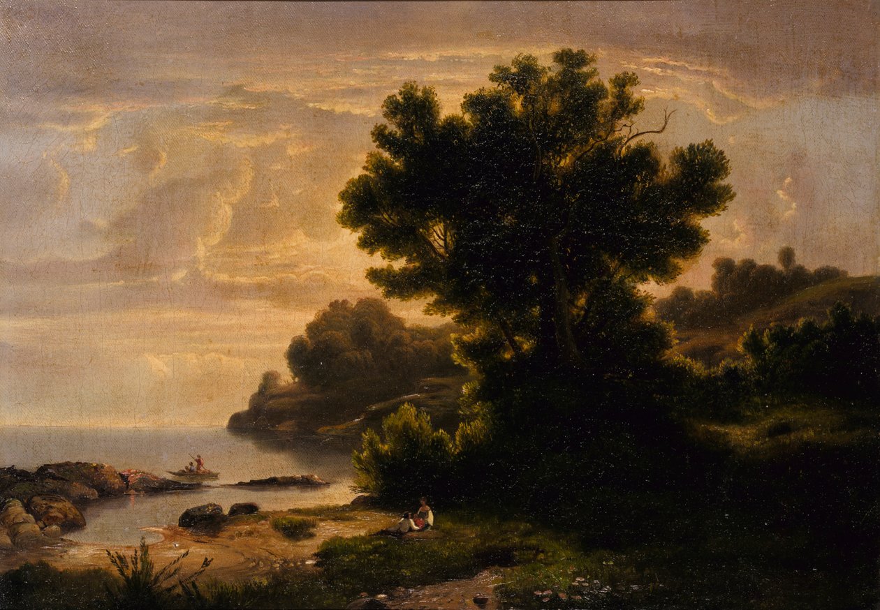 Landskap med familj vid sjön, 1858. av Robert Seldon Duncanson