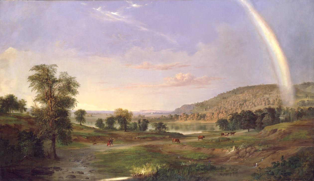 Landskap med regnbåge, 1859. av Robert Seldon Duncanson