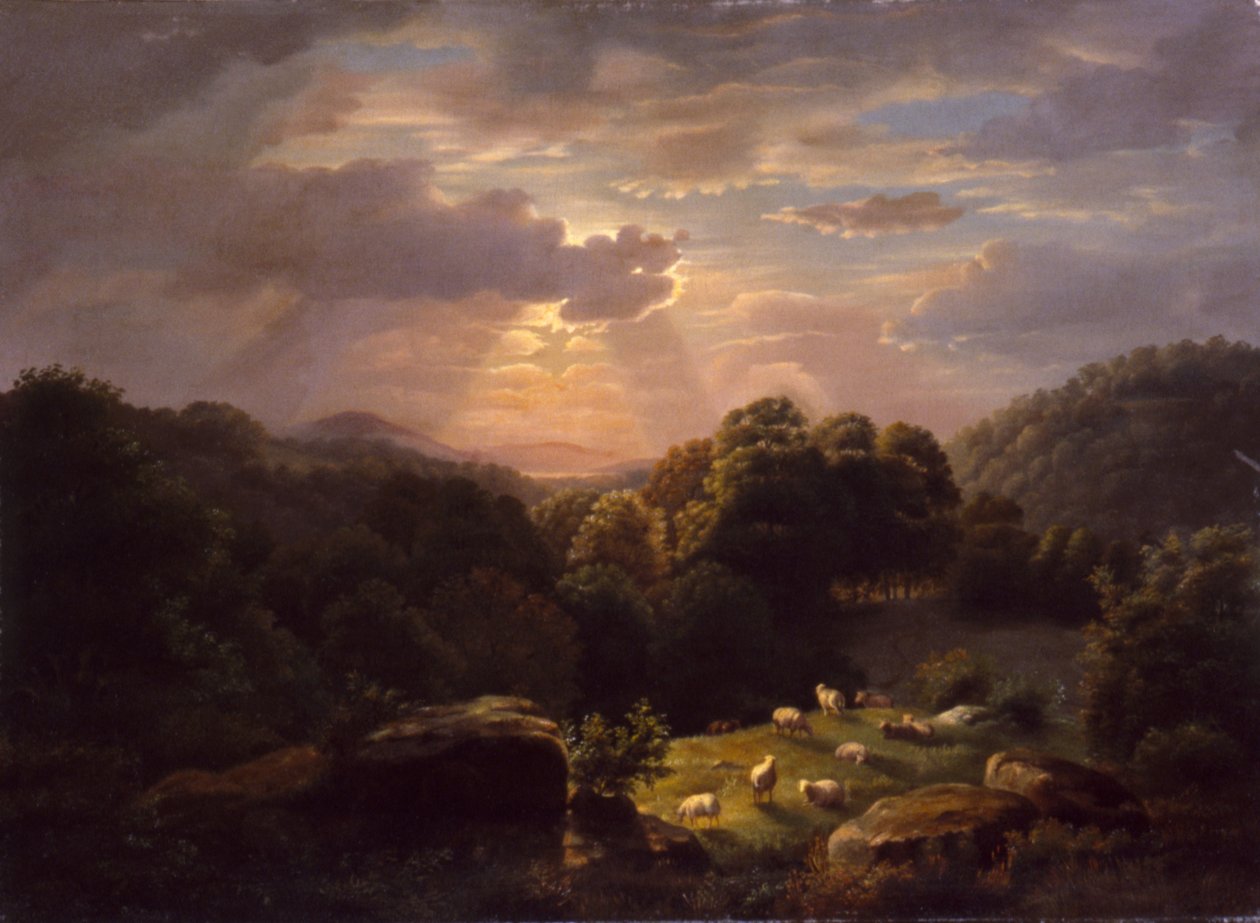 Landskap med får, n.d. av Robert Seldon Duncanson
