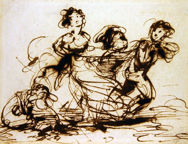 Barn som leker (bläck på papper) av Robert Smirke