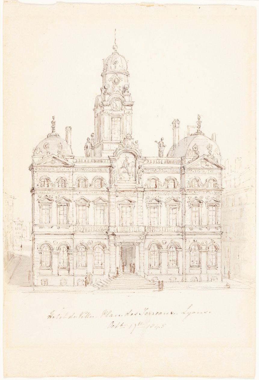 Hôtel de Ville, Place des Terreaux, Lyon av Robert Smirke