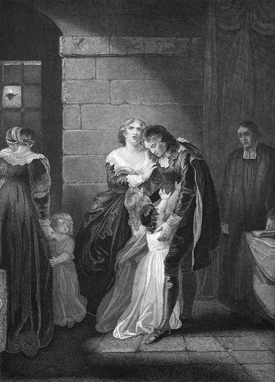Lord W. Russels sista intervju med sin familj, graverad av A.H. Payne. av Robert Smirke