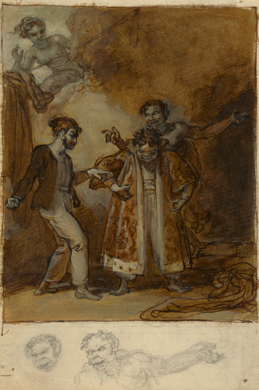 Stephano, Trinculo och Caliban med Prosperos magiska garderob av Robert Smirke