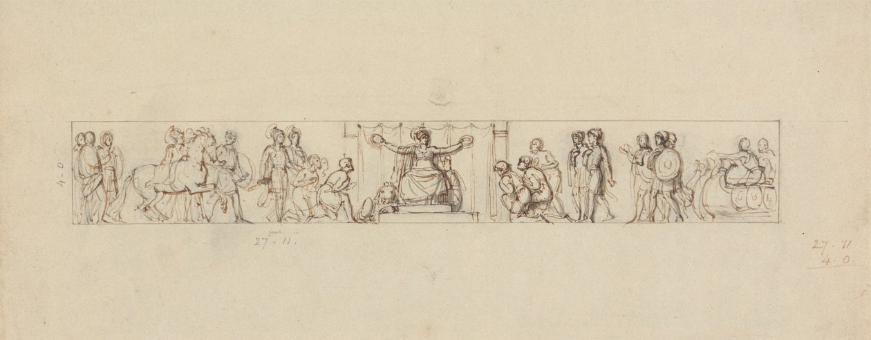 Studie till en relief med romanska figurer av Robert Smirke