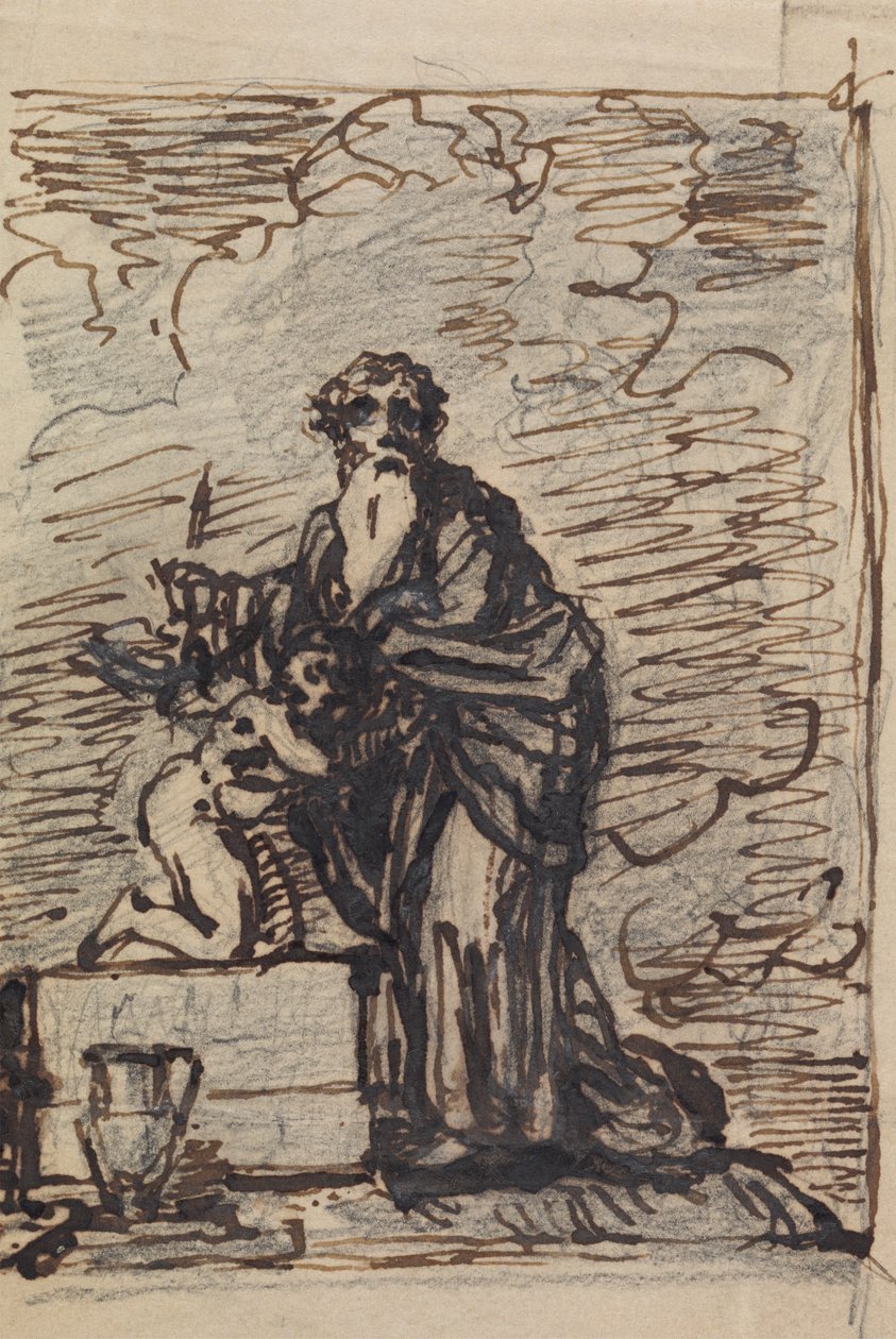 Studie av Abraham som prövades av Gud av Robert Smirke