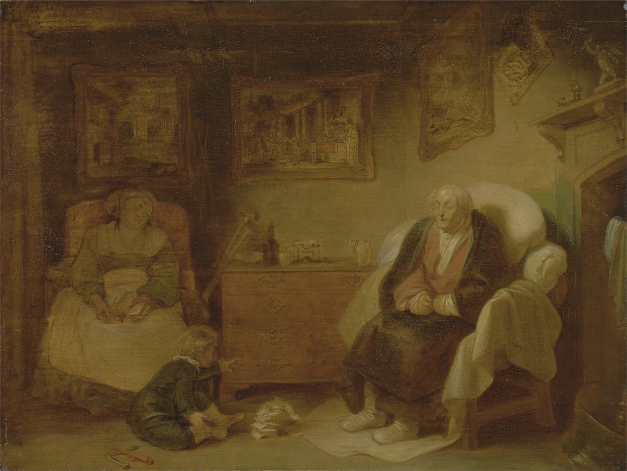 The Seven Ages of Man: Second Childishness, Akt II, scen vii från "As You Like It" av William Shakespeare (penna & bläck och olja på papper) av Robert Smirke
