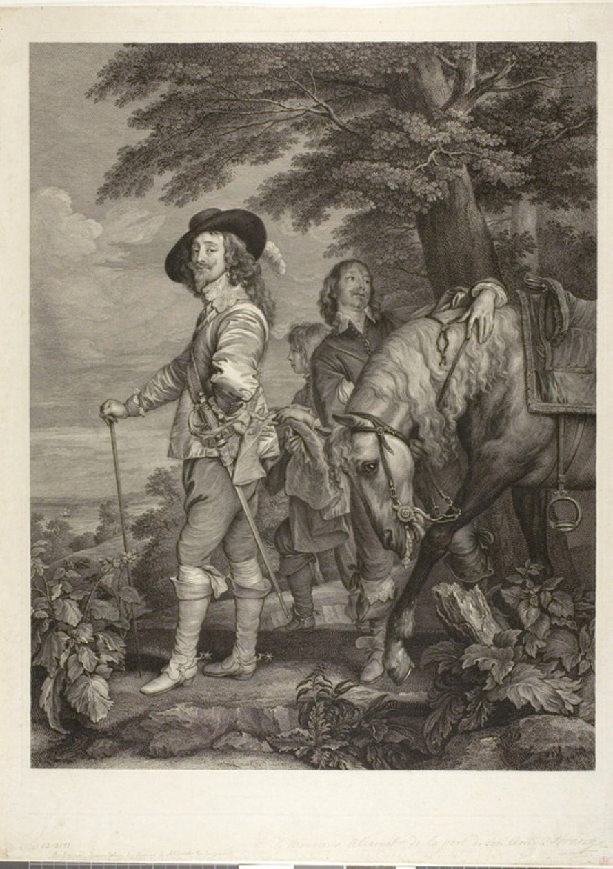 Charles I, kung av England, med James, 1:e hertig av Hamilton av Robert Strange