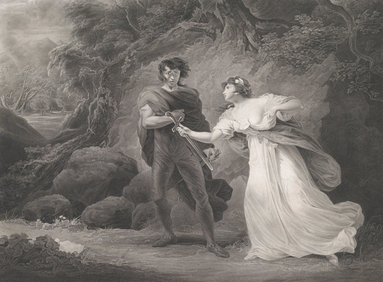 Pisanio och Imogen Shakespeare, Cymbeline, Akt 3, Scene 4..., publicerad första gången 1801, återutgiven 1852. av Robert Thew
