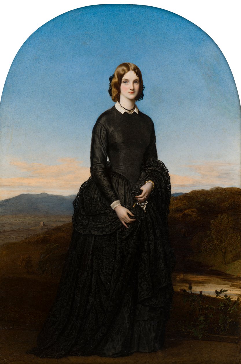 Porträtt av Hon. Selina Weld Forester, Viscountess Newport och senare grevinnan av Bradford (1819-1894), c.1840-70 (olja på elfenben) av Robert Thorburn
