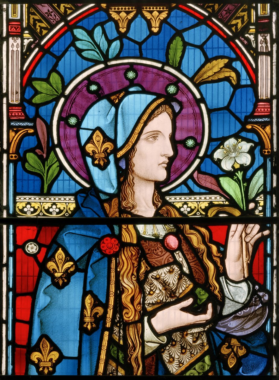 Jungfru Maria, 1863 (målat glas) av Robert Turnill Bayne