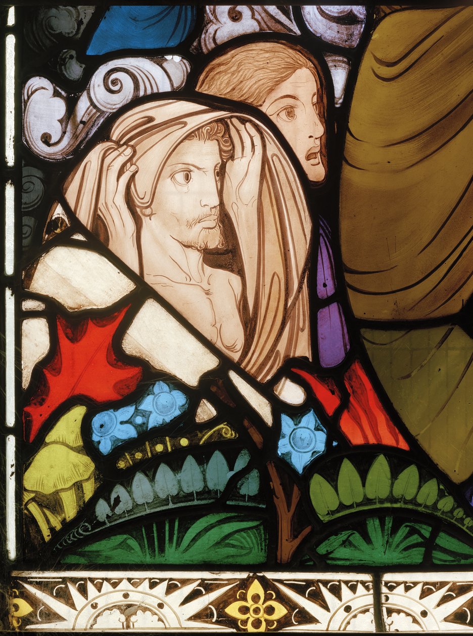 Ye Damned, detalj från The Last Judgement, c.1864 (målat glas) av Robert Turnill Bayne