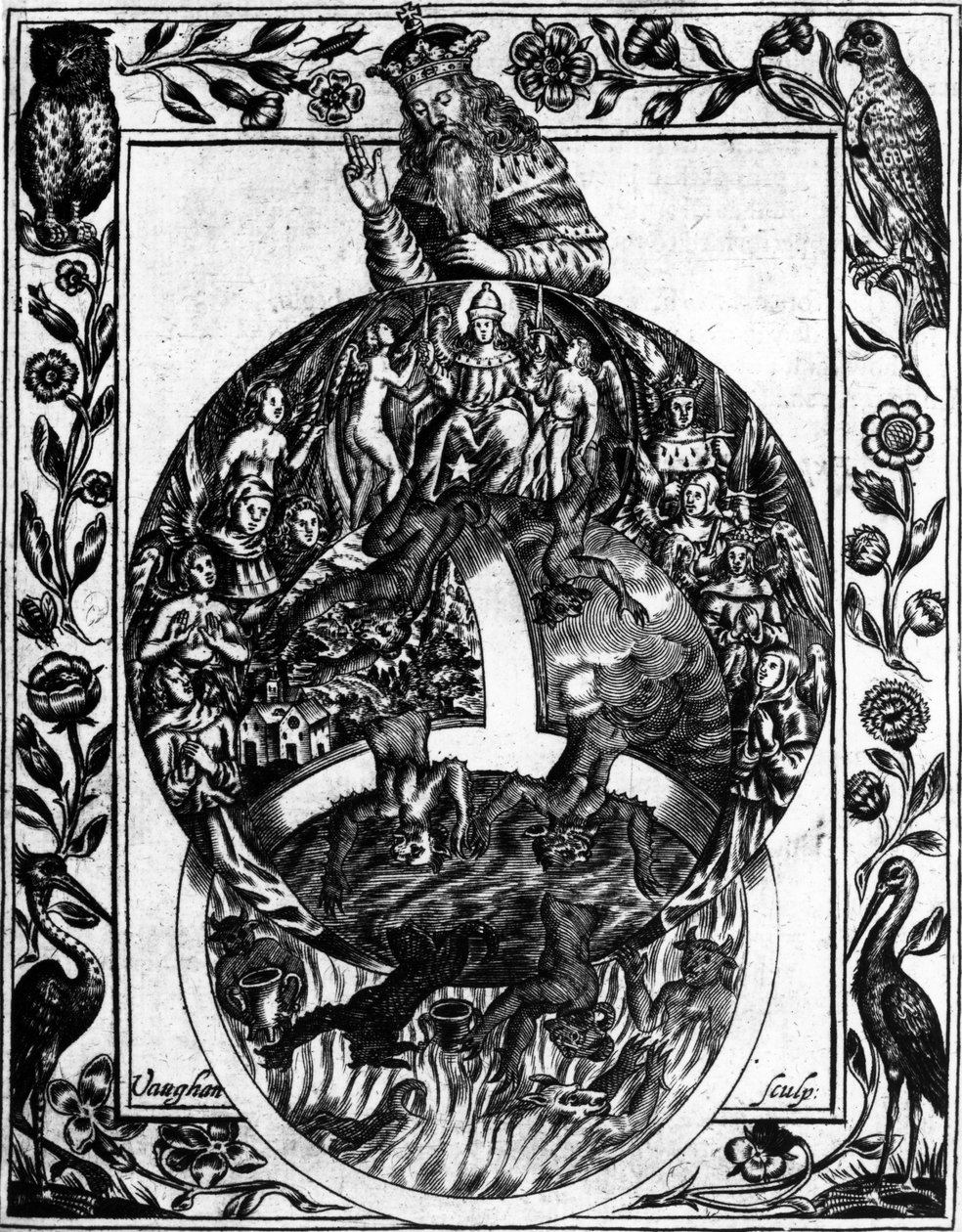 Kyrkans hierarki, ur "Theatrum Chemicum Britannicum" av Elias Ashmole, 1652 av Robert Vaughan