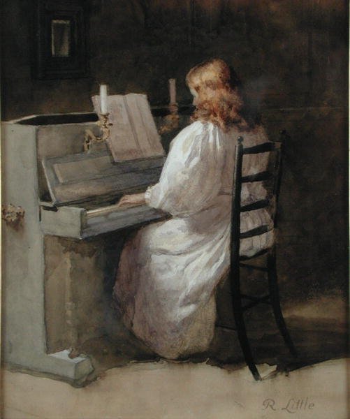 Nocturne (akvarell på papper) av Robert W. Little