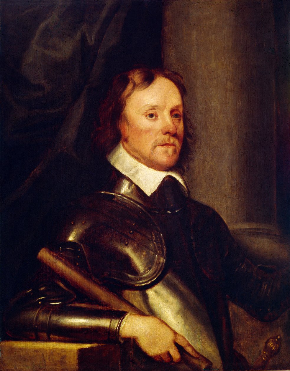 Porträtt av Oliver Cromwell (1599-1658). Målning av Robert Walker (1599-1658), olja på trä av Robert Walker
