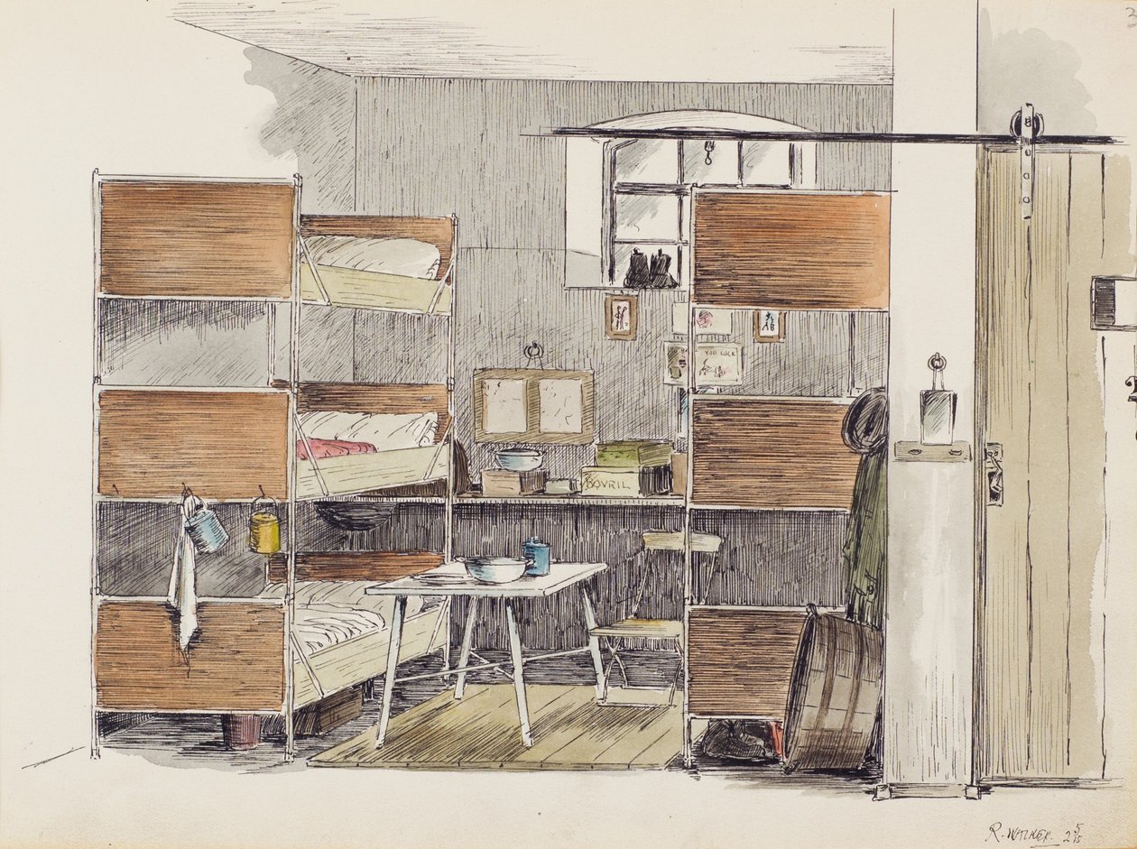 The Artists Horse Box, 2.5., 1915 (bläck och penna med bläck på papper) av Robert Walker