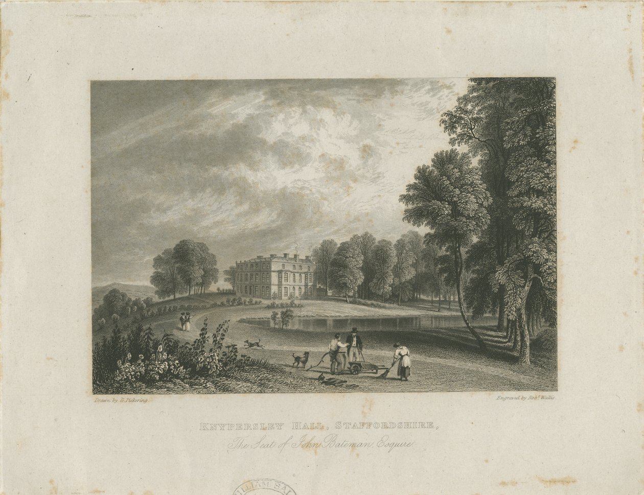 Biddulph - Knypersley Hall [ny]: stålgravyr och [? 1800-talet] av Robert Wallis