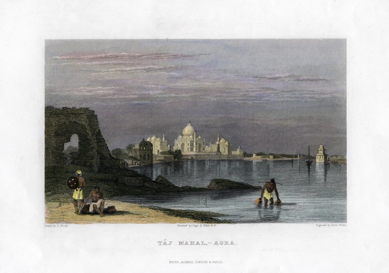 Taj Mahal, Agra, Indien, 1800-talet av Robert Wallis
