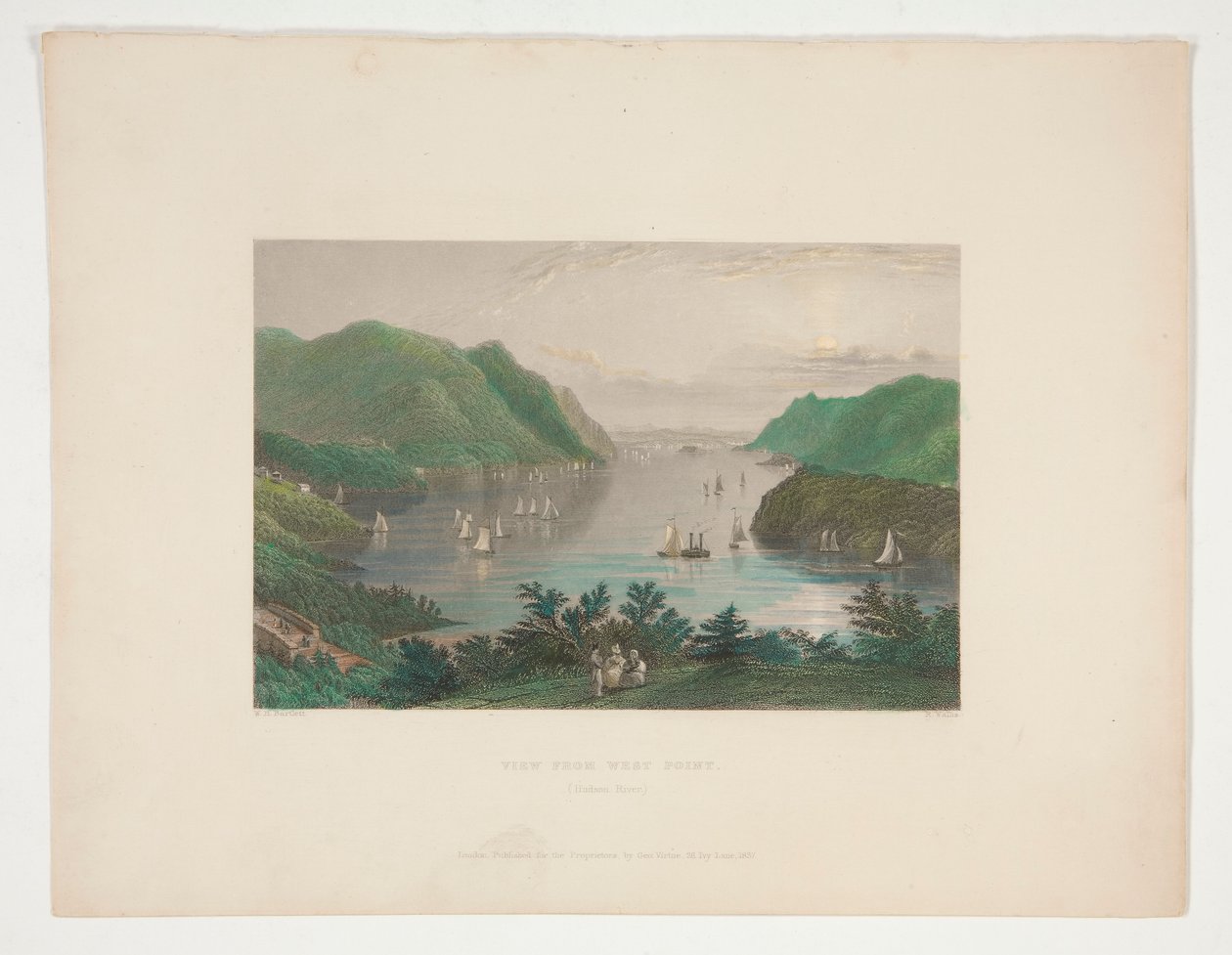 Utsikt från West Point (Hudson River), illustration för Nathaniel Parker Willis av Robert Wallis