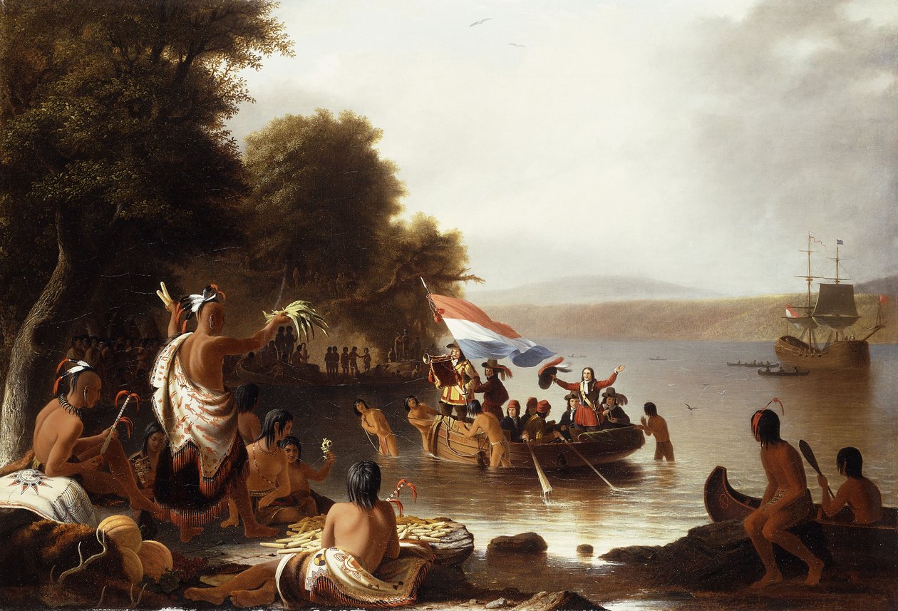 Landning av Henry Hudson, 1608 vid Verplanck Point, nära Peekskill, New York, av Robert Walter Weir