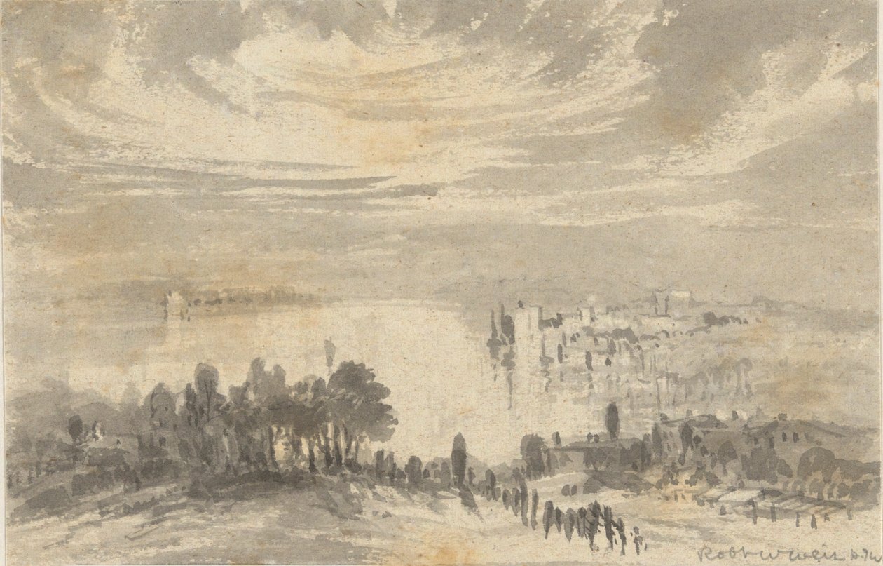 Landskap - stad på en vik av Robert Walter Weir