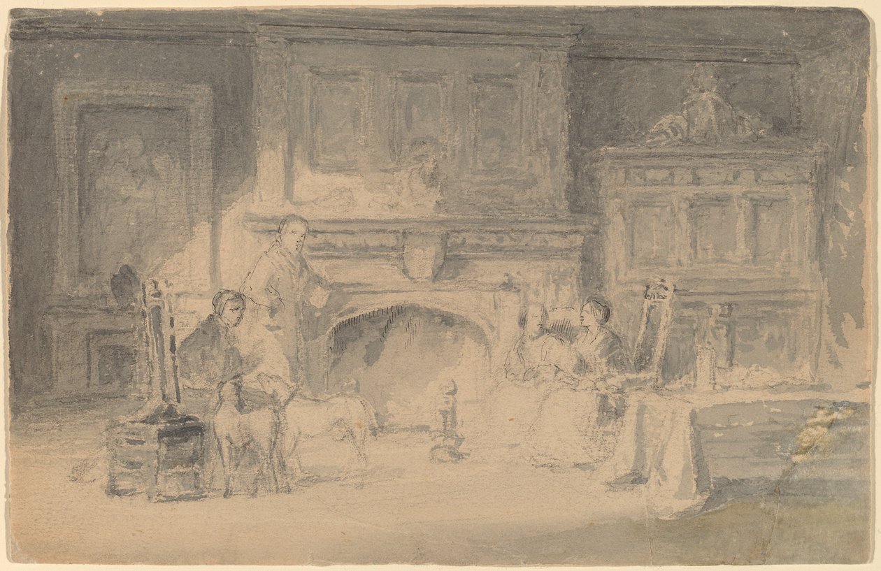 Studie för "The Bailey Family" av Robert Walter Weir