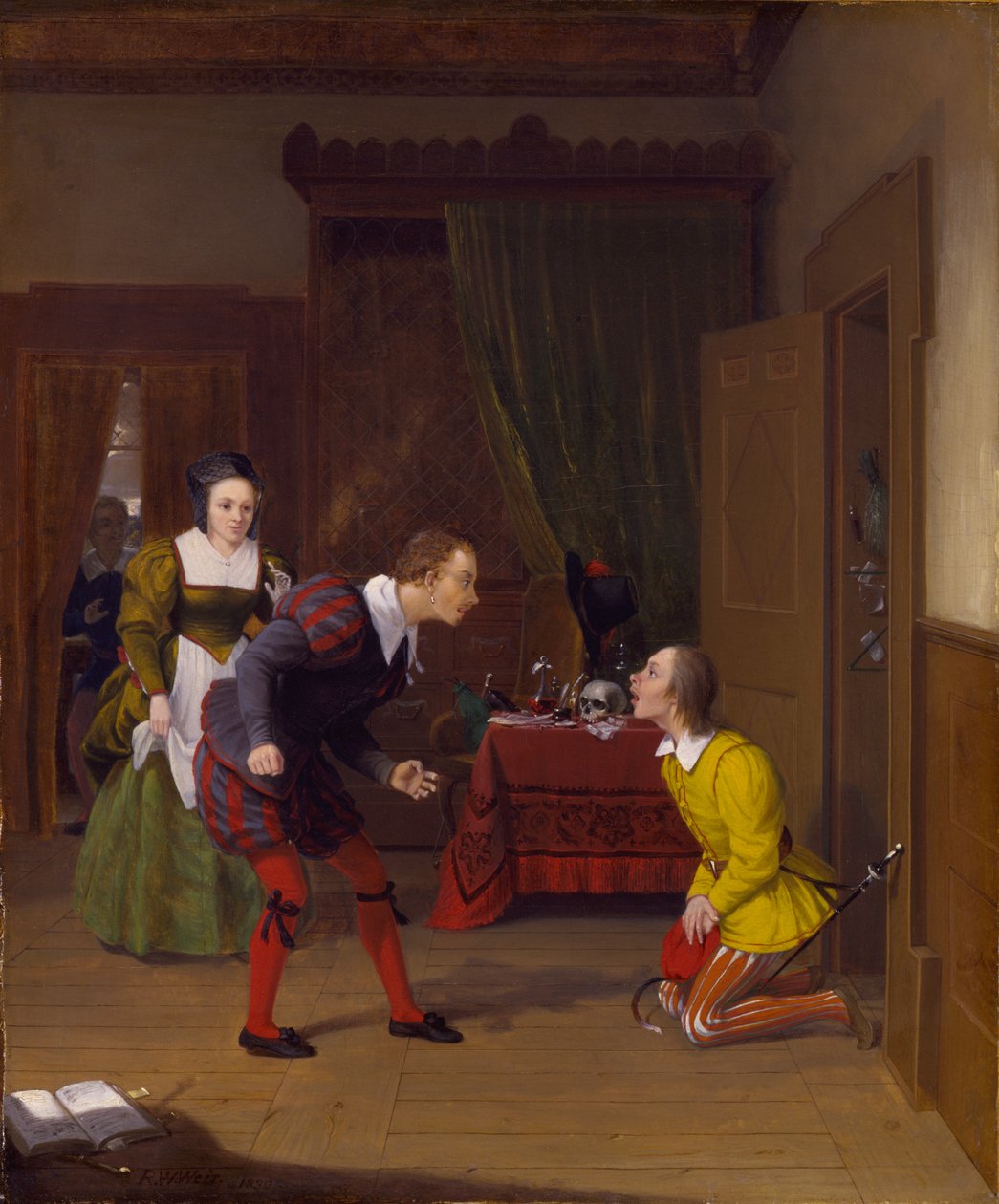 De glada fruarna i Windsor: Dr Caius, Simple och Dame Quickly av Robert Walter Weir