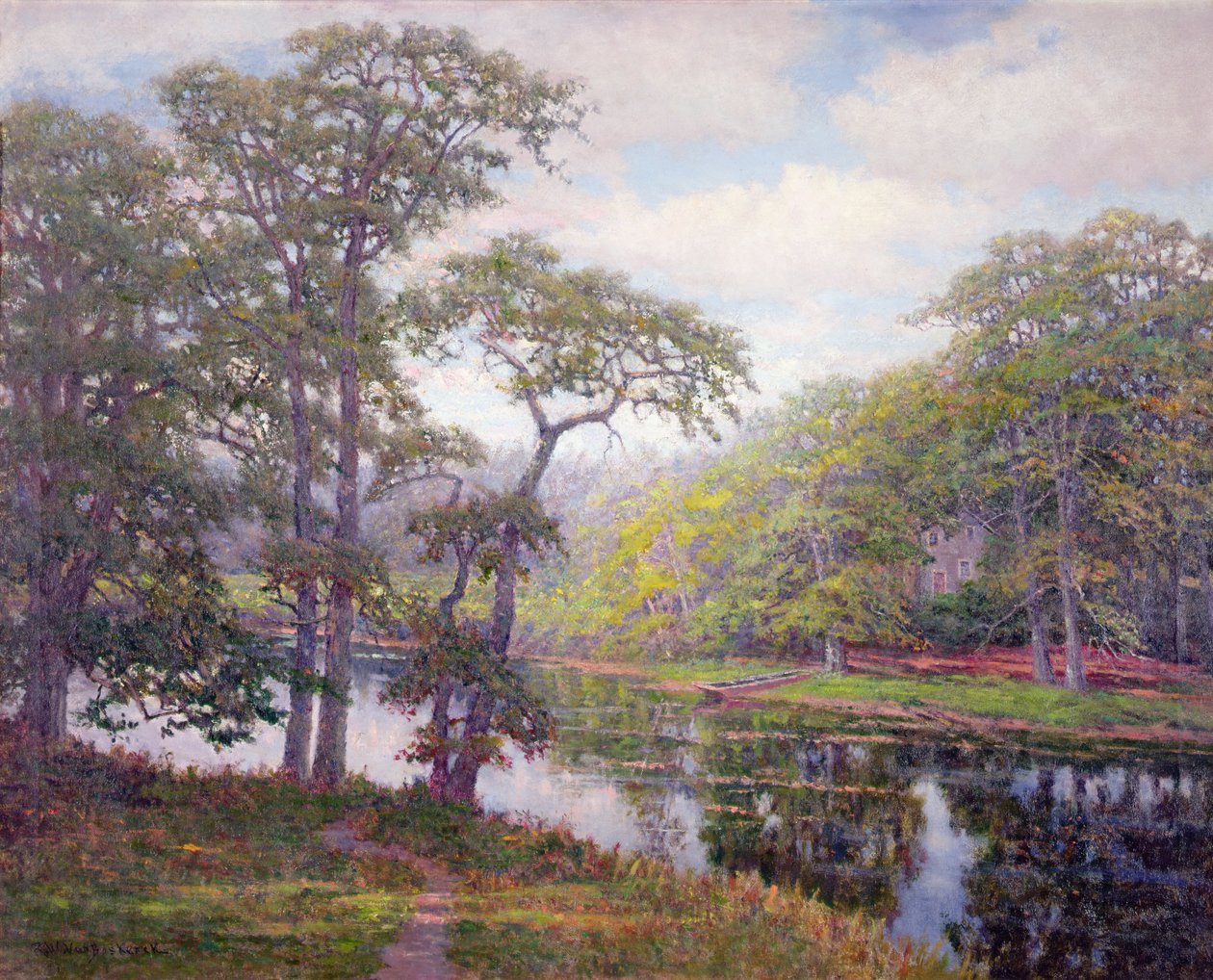 Peacedale, Rhode Island (olja på duk) av Robert Ward van Boskerck