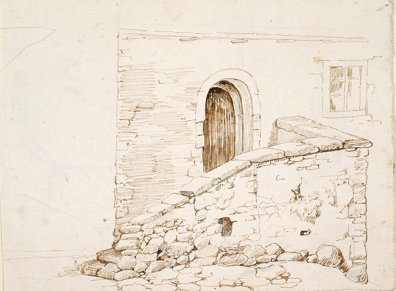Vägg och dörr i ett italienskt hus av Robert Wilhelm Ekman