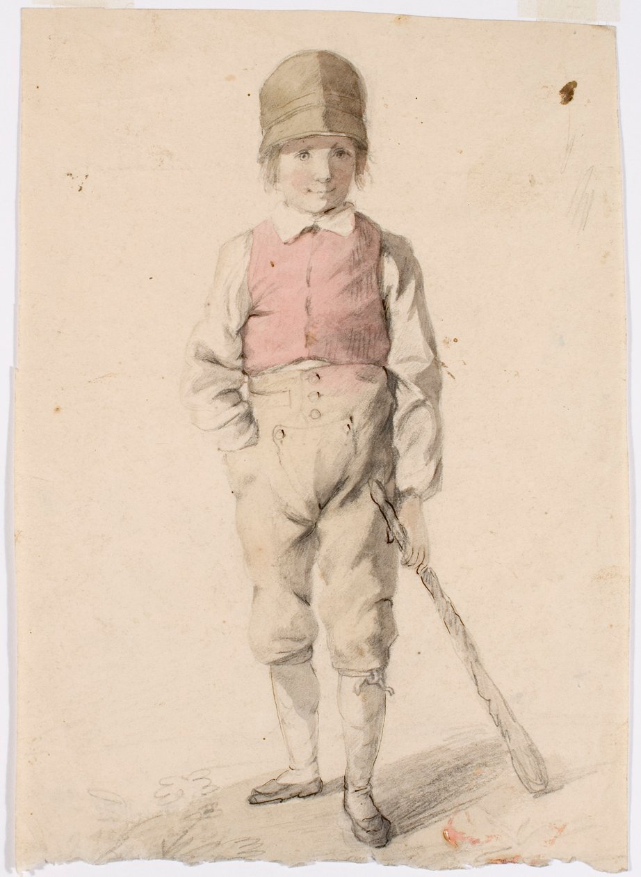 Stående pojke med en vagn i sin vänstra hand av Robert Wilhelm Ekman