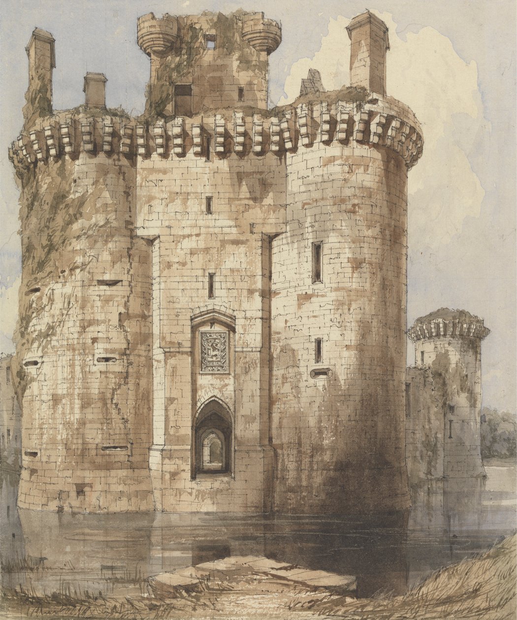 Caerlaverock Castle Entrance Gateway och flankerande torn av Robert William Billings