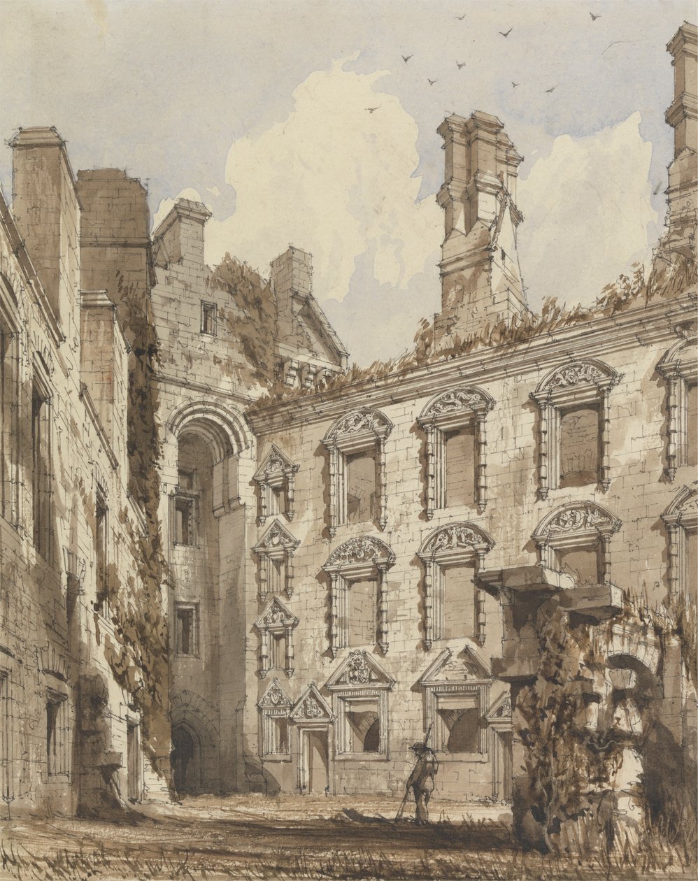 Court Yard av Caerlaverock Castle av Robert William Billings