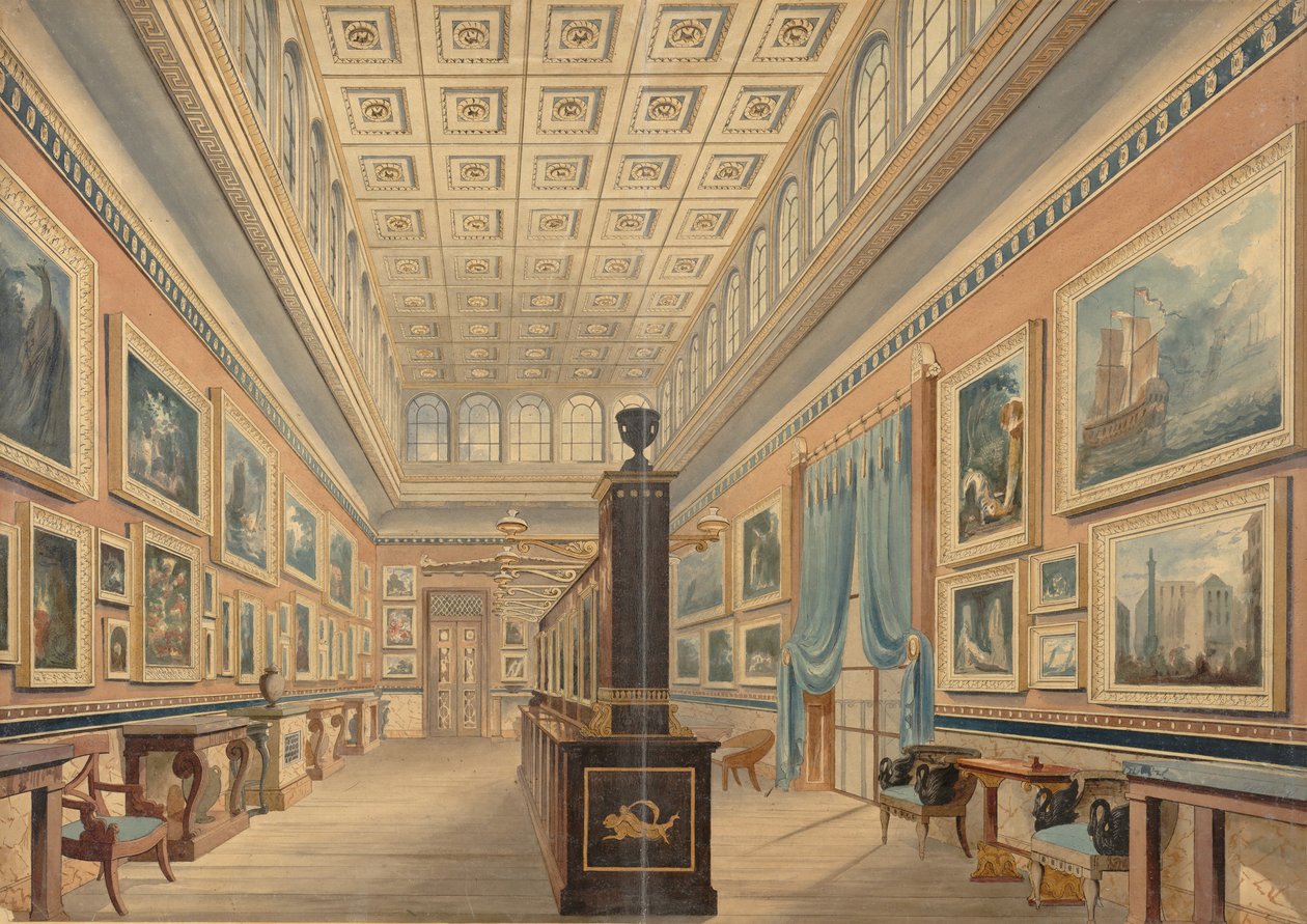 The Flemish Picture Gallery, The Mansion of Thomas Hope, Duchess Street, Portland Place, 1830-51. av Robert William Billings