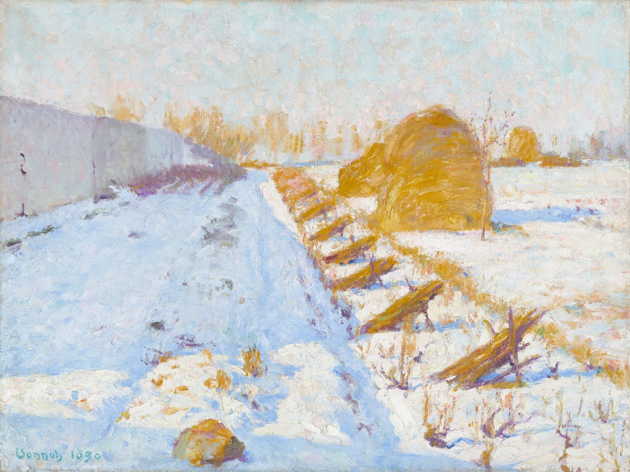Vintersol och skugga av Robert William Vonnoh