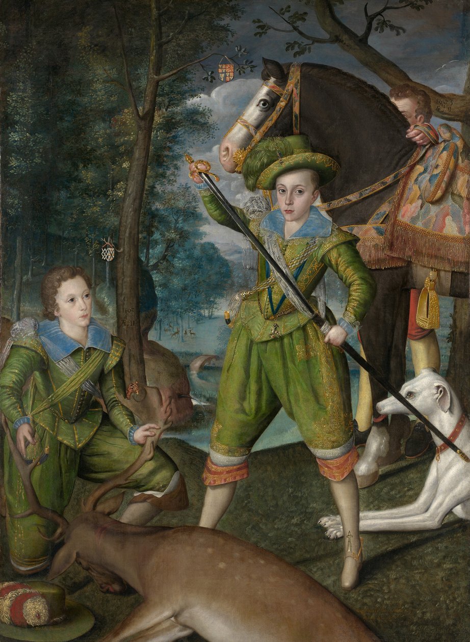 Henry Frederick, Prince of Wales, med Sir John Harington i jaktfältet av Robert the Elder Peake