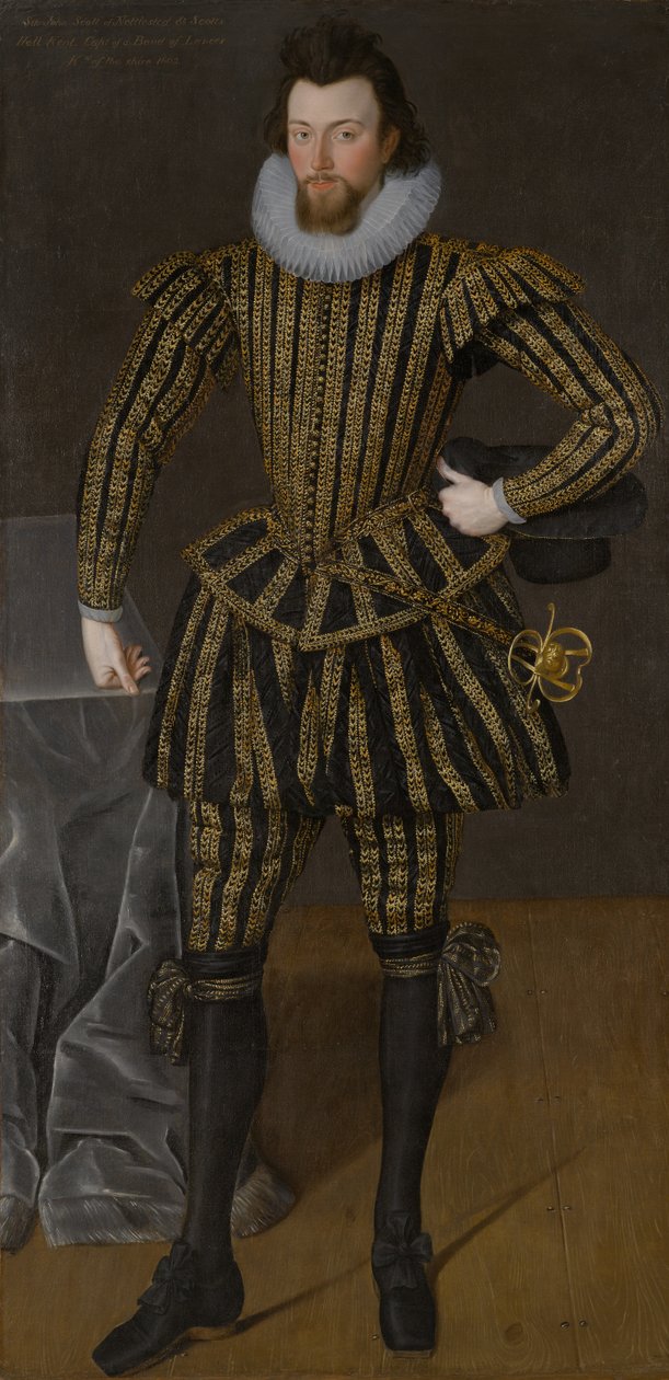 Porträtt av en man, troligen Sir John Scott (1564-1616), cirka 1600-1605 (olja på duk) av Robert the Elder Peake