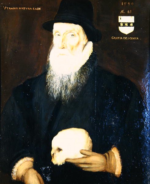 Sir Edward Grimston (1529-1610) som en gammal man (olja på duk) av Robert the Elder Peake